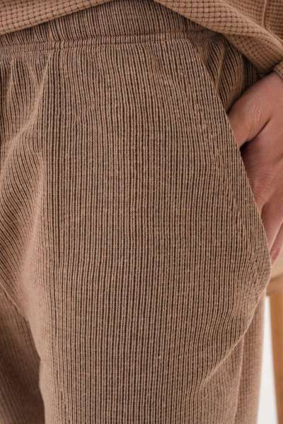 Kahverengi Selanik Kumaş Kışlık Erkek Pijama Takımı