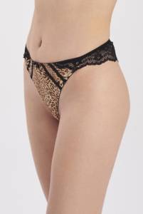 Moonlight - Leopar Desen Dantelli String Külot