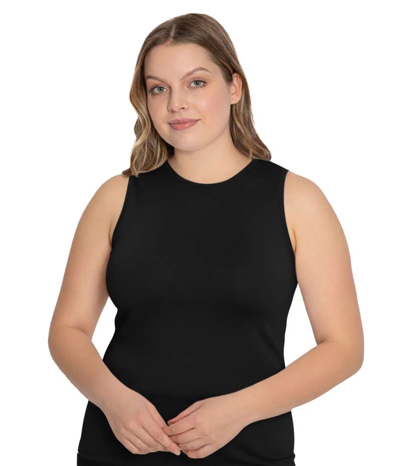 Bambu Kısa Kollu Bisiklet Yaka Büyük Beden Atlet