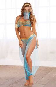 Mavi Fantazi Dansöz Kostümü - Thumbnail