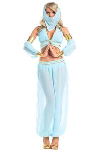 Mavi Fantazi Dansöz Kostümü - Thumbnail