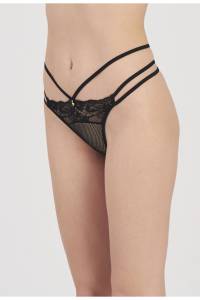 Moonlight - Siyah Dantelli String Külot
