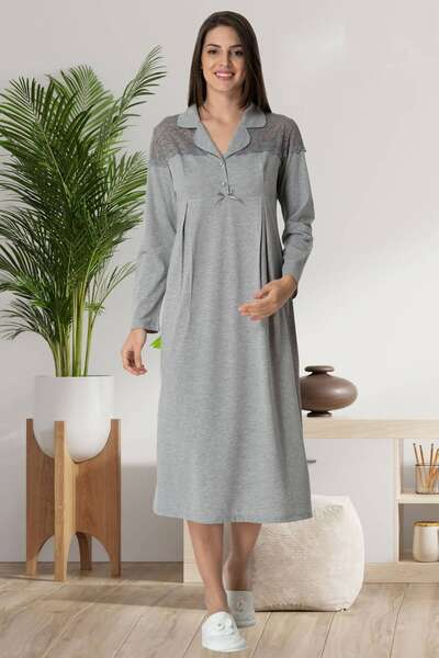 Omuzu Dantelli Hamile Lohusa Gecelik