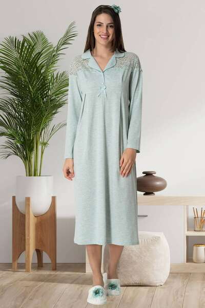 Omuzu Dantelli Hamile Lohusa Gecelik