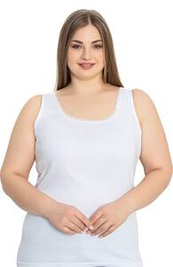 Lüx DRM - Pamuklu Ribana Büyük Beden Battal Kadın Atlet