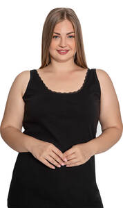 Lüx DRM - Pamuklu Ribana Büyük Beden Battal Kadın Atlet