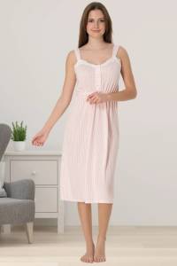 Effortt - Pembe Çizgili Hamile Lohusa Gecelik