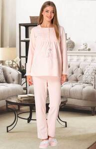 Pembe Sabahlıklı Hamile Lohusa Pijama Takımı - Thumbnail