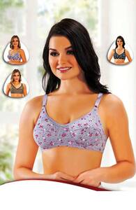 by İGP - Renkli Asorti Süngerli Çiçekli Sütyen