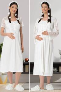 Sabahlıklı Hamile Lohusa Gecelik Takım - Thumbnail