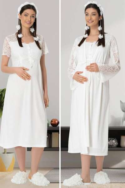 Sabahlıklı Hamile Lohusa Gecelik Takım