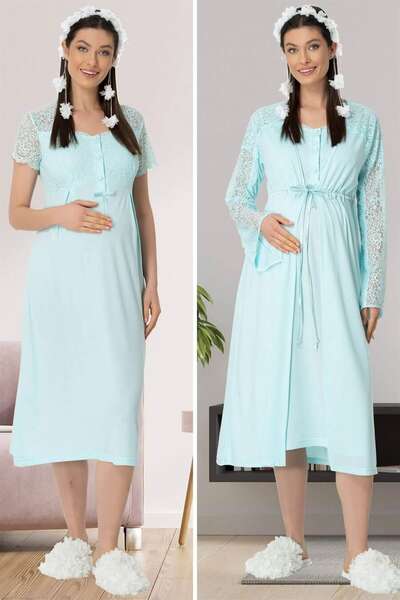 Sabahlıklı Hamile Lohusa Gecelik Takım