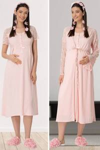 Sabahlıklı Hamile Lohusa Gecelik Takım - Thumbnail