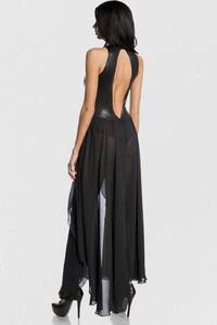 Seksi Body Suit ve Deri Görünümlü Bacak Aksesuarı - Thumbnail