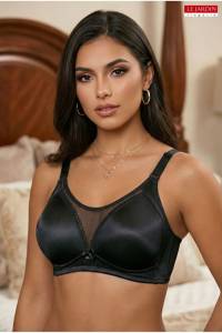 Le Jardin - Siyah Comfy Kap Balensiz Toparlayıcı Minimizer Sütyen