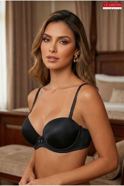 Le Jardin - Siyah Dekolte Push Up Destekli Sütyen