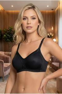 Le Jardin - Siyah Desteksiz Soft Cup Toparlayıcı Sütyen