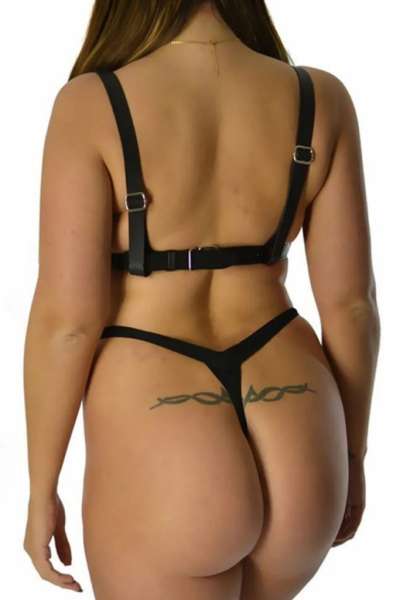 by İGP - Siyah Harness Fantezi Zincirli Büstiyer (1)