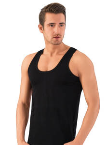 Lüx DRM - Siyah Pamuklu Erkek Atlet