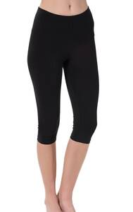 Lüx DRM - Siyah Pamuklu Kapri Kadın Tayt