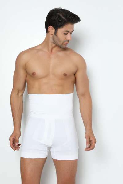 Toparlayıcı Dikişsiz Yüksek Bel Boxer Korse