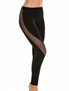 Lady - Transparan Bacak Dekolte Siyah Tayt