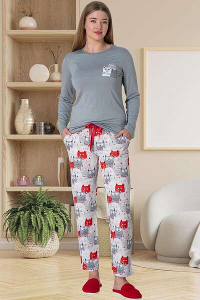 Uzun Kollu Kadın Pijama Takımı