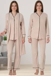 Effortt - Vizon Sabahlıklı Hamile Lohusa Pijama Takımı