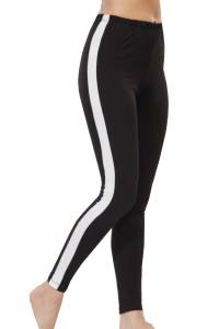 Lady - Yanları Beyaz Şeritli Spor Tayt